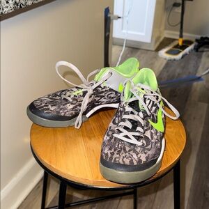 Nike Black and Neon Green Patterned Sneakers